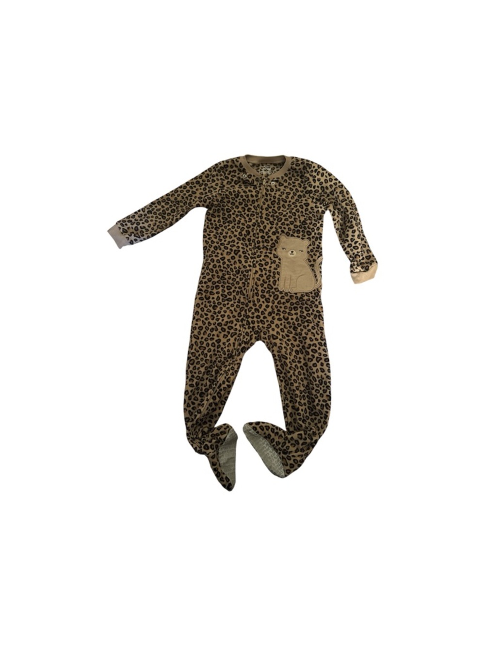 Carter's Leopard Print Footed Pajamas - Tan and Black